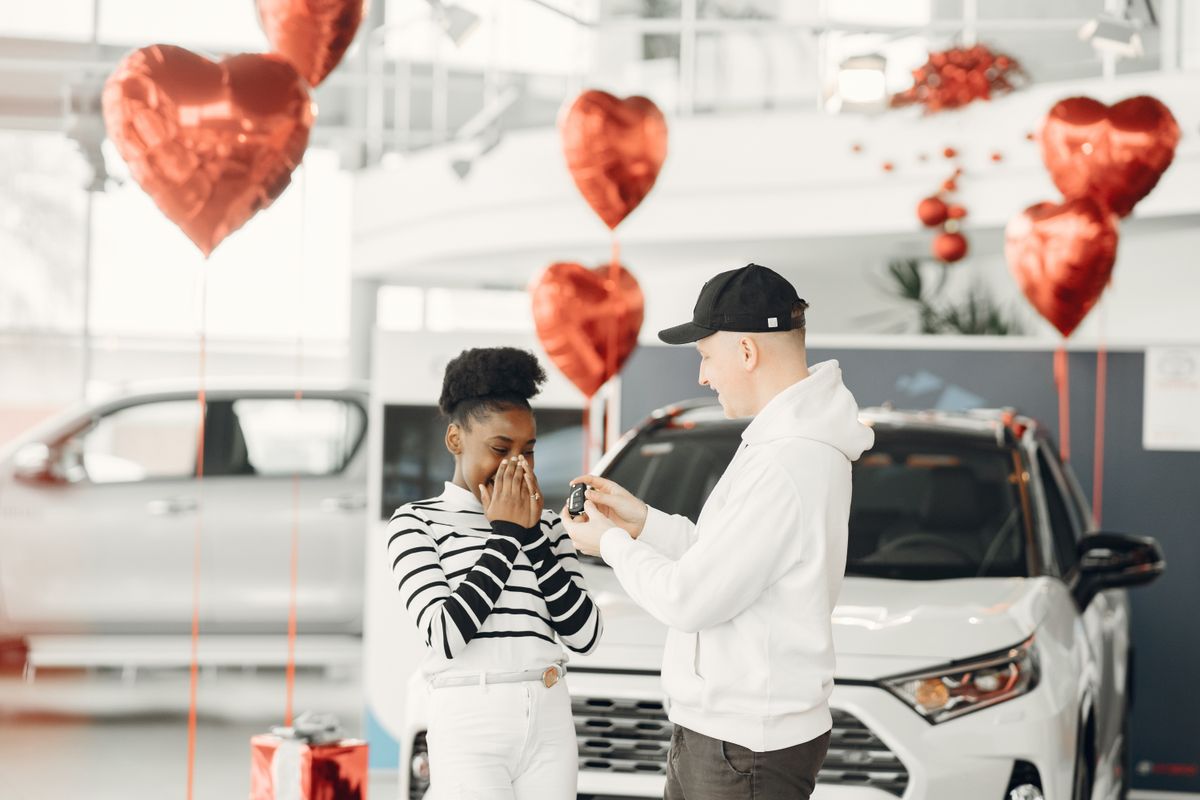 Woman delighted as she's handed her car keys